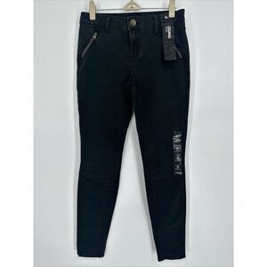 Express Jeans Size 0R Womens Black Legging Pants Stretch Mid Rise Zipped Pockets